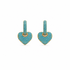 Lady Lou Collections Gold Plated Blue CZ Earrings on a white background