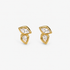 Gold double crystal stud earrings with marquise a pear cut stone, Charlie Earrings