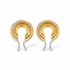Gold plated CZ earrings on a white background