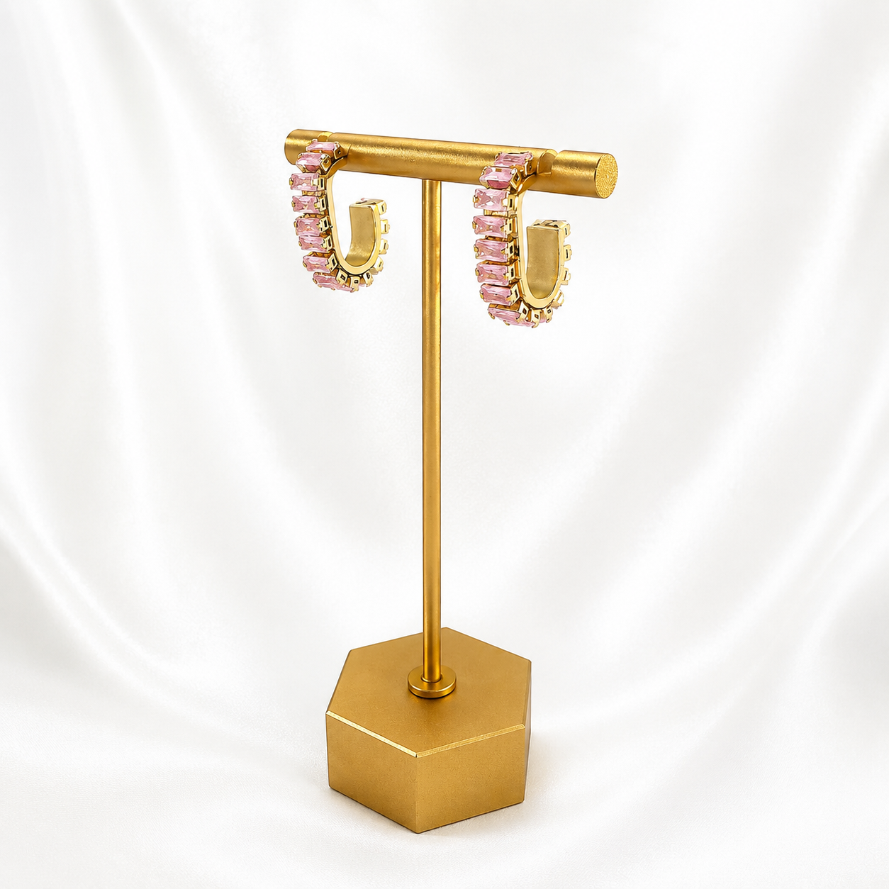 Ellidy Pink Gold Huggie Earrings